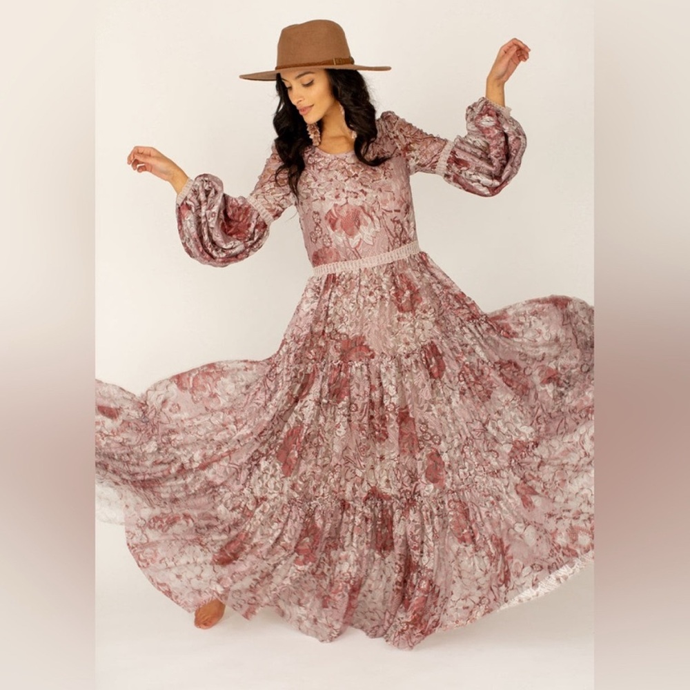 Brand New Joyfolie Mia Joy Ember Dress in Mauve Floral